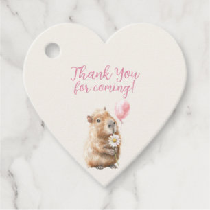 Capybara Birthday Thank You Favour Tags