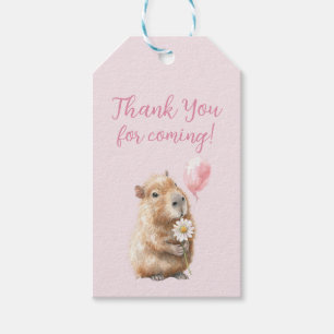 Capybara Birthday Thank You Gift Tags