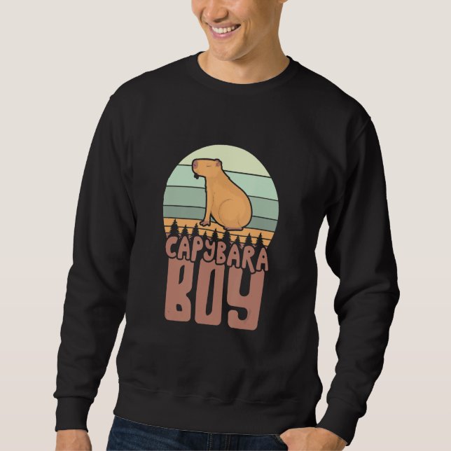 Capybara Boy Rodent Animal Capybaras Sweatshirt (Front)