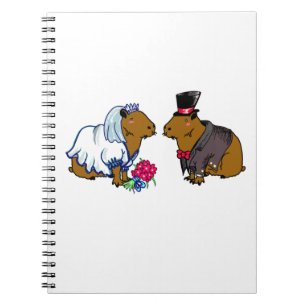 Capybara Bride & Groom Cute Wedding illustration Notebook