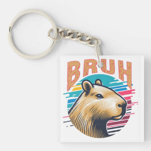 Capybara Bruh Funny Bruh Capybara Lovers Men Kids Key Ring