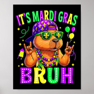 Capybara bruh mardi gras boys girls kids carnival poster