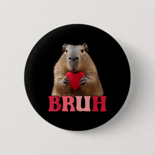 Capybara Bruh Meme Funny Saying Teens Boys Valenti 6 Cm Round Badge