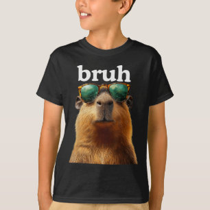 Capybara Bruh With Sungles Funny Meme Lovers Men W T-Shirt