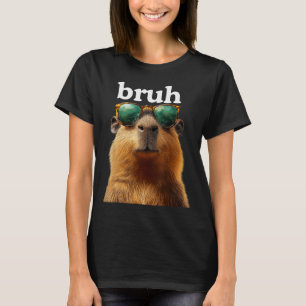 Capybara Bruh With Sungles Funny Meme Lovers Men W T-Shirt
