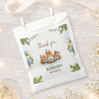 Capybara Capy Party Cute Blue Kawaii Boy Birthday Favour Bag
