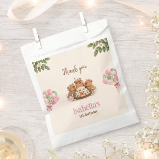 Capybara Capy Party Cute Pink Kawaii Girl Birthday Favour Bag