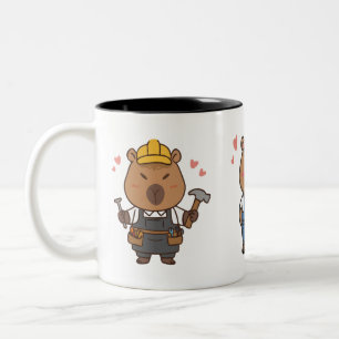 Capybara Carpenter Mug   Funny Woodworking Coffee 