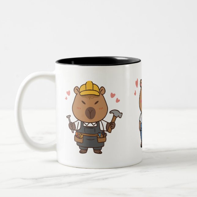 Capybara Carpenter Mug | Funny Woodworking Coffee  (Left)