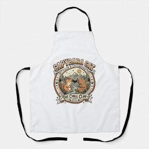 Capybara Cat Capybara Chill Cat Vintage Vector Art Apron