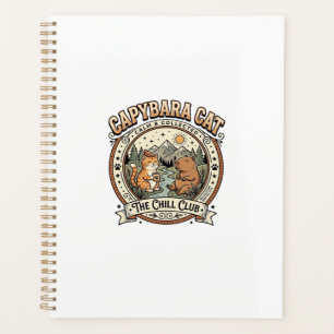 Capybara Cat Capybara Chill Cat Vintage Vector Art Planner