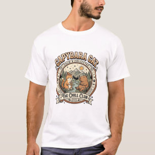 Capybara Cat Capybara Chill Cat Vintage Vector Art T-Shirt
