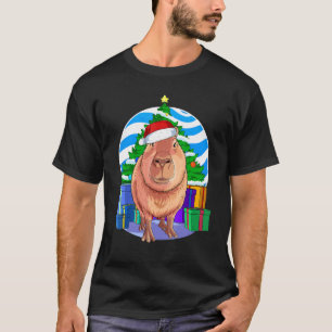 Capybara Cavy Cute Santa Christmas Tree Decor T-Shirt