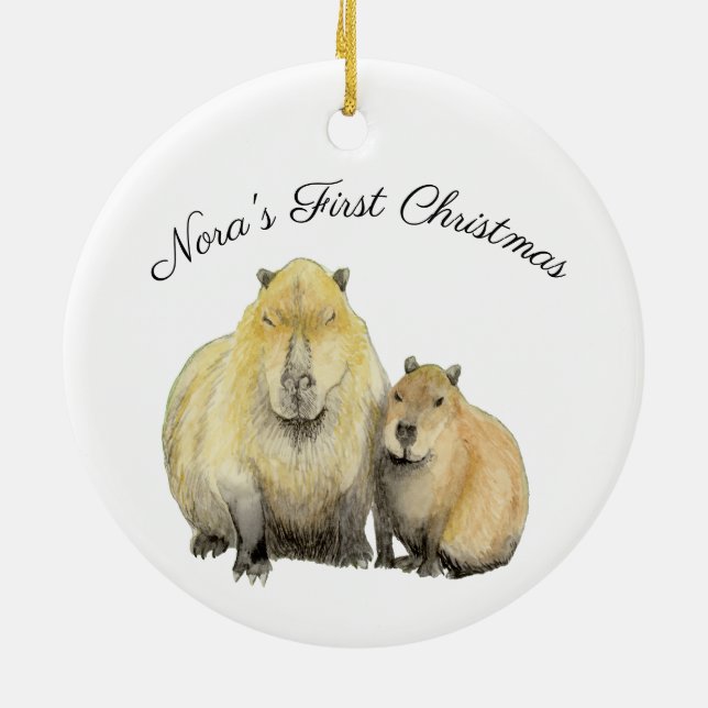 Capybara Ceramic Ornament (Back)