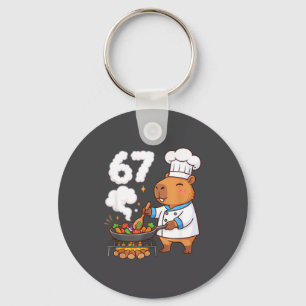 Capybara Chef 67 Six Seven Funny Brain Rot Meme Gr Key Ring