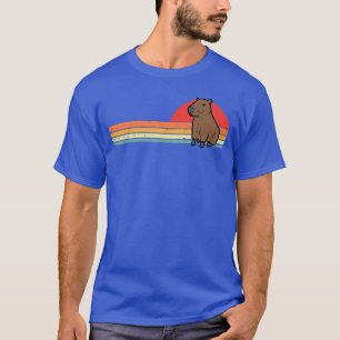 Capybara Chest Sunset Retro Capy Rodent Men Women T-Shirt