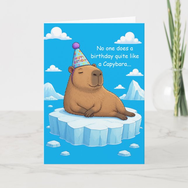 Capybara Chill Birthday Greeting Card (Front)