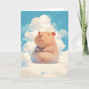 Capybara Chilling on a Cloud Card