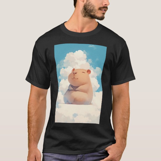 Capybara Chilling on a Cloud T-Shirt (Front)