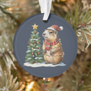 Capybara Christmas Cappy Animal Lover Xmas Ornament