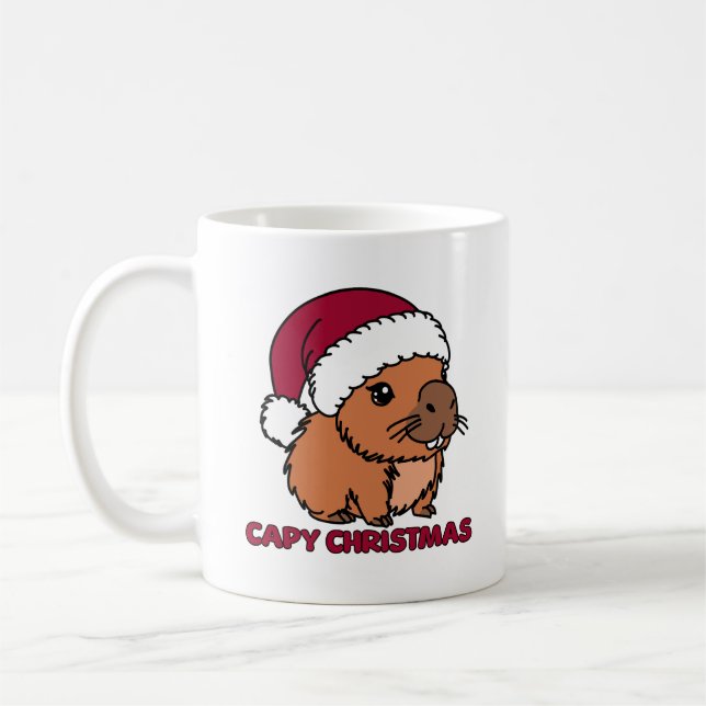 Capybara Christmas Coffee Mug (Left)