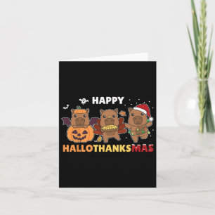 Capybara Christmas Halloween Costume Happy Halloth Card