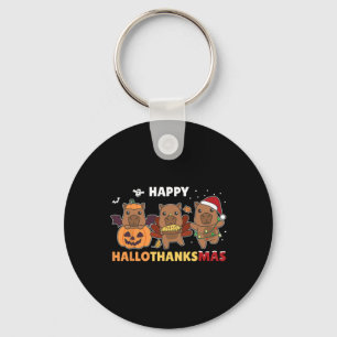 Capybara Christmas Halloween Costume Happy Halloth Key Ring