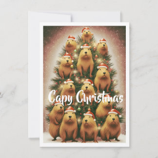 Capybara Christmas  Holiday Card