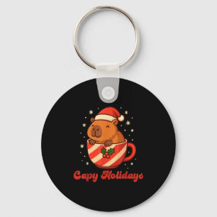 Capybara Christmas Shirt, Funny Capy Holidays  Key Ring