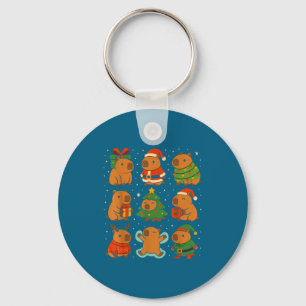 Capybara Christmas Shirt, Funny Capy Holidays  Key Ring