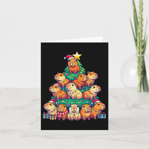 Capybara Christmas Tree Funny Capybara Xmas Card