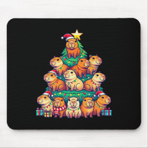Capybara Christmas Tree Funny Capybara Xmas Mouse Pad