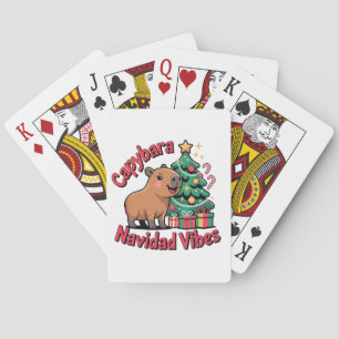 Capybara Christmas Vibes Holiday Humour Playing Cards