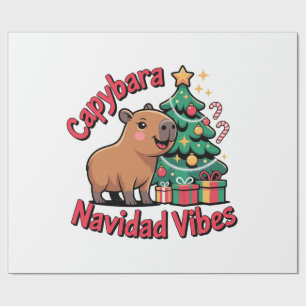 Capybara Christmas Vibes Holiday Humour Wrapping Paper