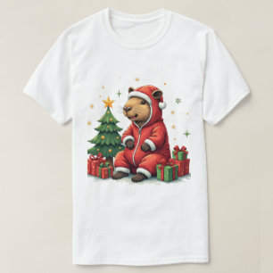 Capybara Christmas Winter Animals Capybara on Men' T-Shirt