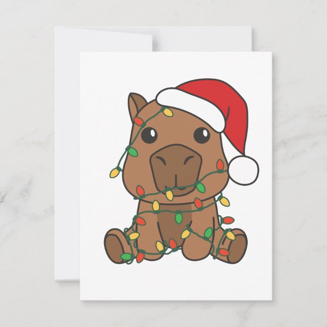 Capybara Christmas Winter Animals Holiday Card (Front)