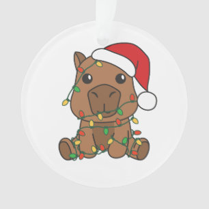Capybara Christmas Winter Animals Holiday Ornament