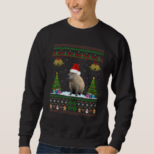Capybara Christmas Xmas Lighting Santa Hat Sweatshirt