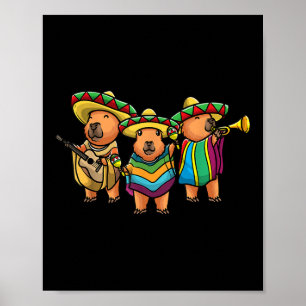 Capybara Cinco De Mayo Mexican Band Musician Kids  Poster
