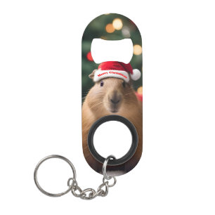 "Capybara Claus: A Festive Bokeh Wonderland"