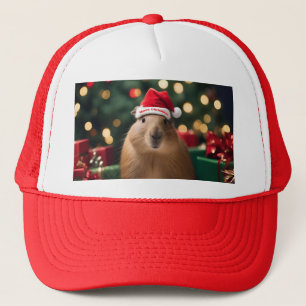 "Capybara Claus: A Festive Bokeh Wonderland" Trucker Hat