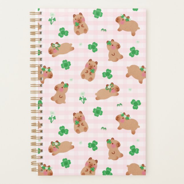 Capybara Clover Pink Planner (Front)