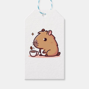 Capybara coffee lover gift tags
