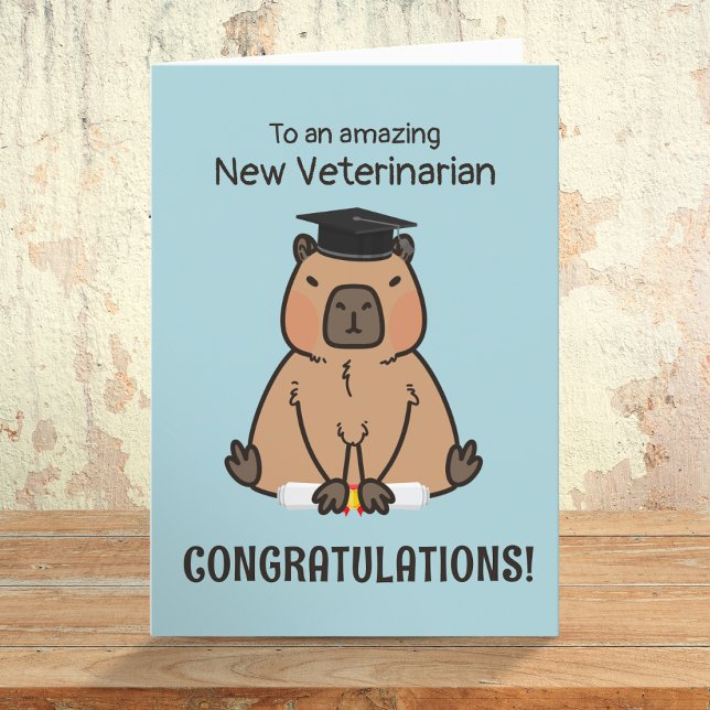 Capybara Congratulations Veterinary Graduation Card (Creator Uploaded)