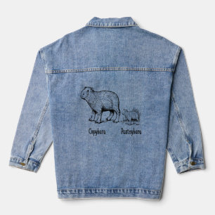 Capybara Copybara Pasteybara Funny Rodent Capibara Denim Jacket