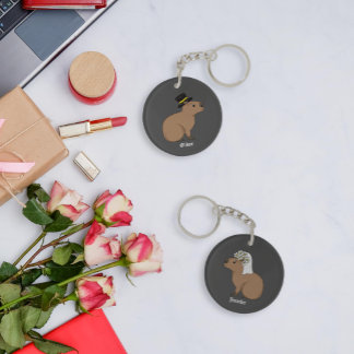 Capybara couple key ring