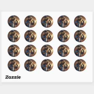 "Capybara Cowboy: Serenading the Wild West" Classic Round Sticker