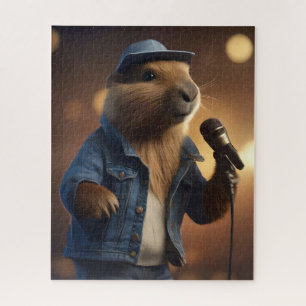 "Capybara Cowboy: Serenading the Wild West" Jigsaw Puzzle