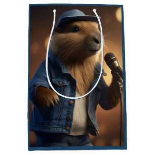 "Capybara Cowboy: Serenading the Wild West" Medium Gift Bag
