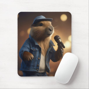 "Capybara Cowboy: Serenading the Wild West" Mouse Pad